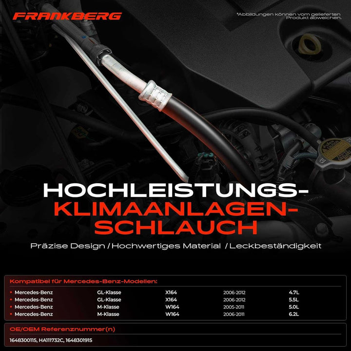 Frankberg Klimaleitung Klimaschlauch Druckleitung Kompatibel mit X164 GL450 GL500 W164 ML500 ML63AMG