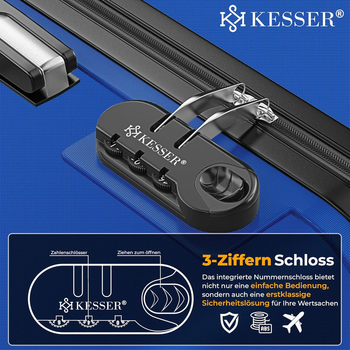KESSER® 3tlg. Hartschalenkofferset Hard Shell Basic Hartschalenkoffer Trolley Koffer Reisekoffer Rei