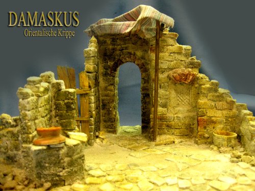 menta-modellbau Orientalische Krippe Damaskus Bausatz Krippenstall Krippe bauen Weihnachtskrippe