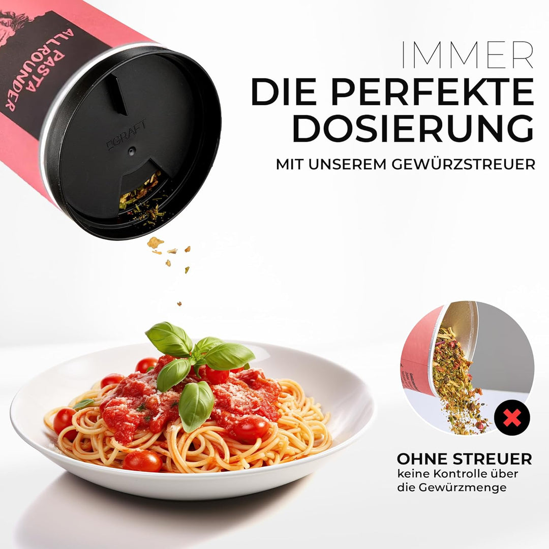 Graft Aufsatz für Gewürzdosen | 8 Stück | Passend für Just Spices Gewürze | Streuaufsatz für perfekt