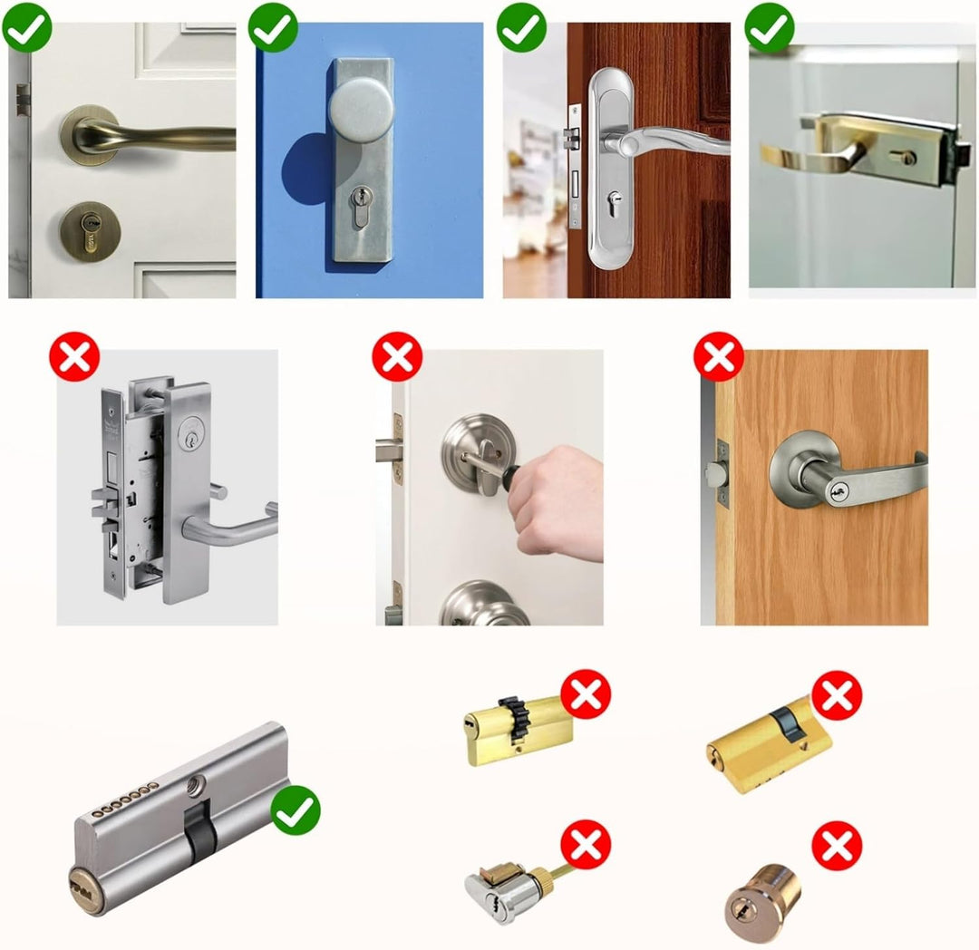 Türschloss Fingerabdruck, Verstellbares Elektronisches Türschloss 60-90mm (30/30, 45/45), Smart Lock
