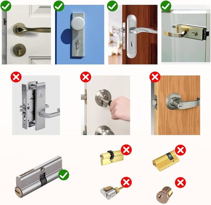 Türschloss Fingerabdruck, Verstellbares Elektronisches Türschloss 60-90mm (30/30, 45/45), Smart Lock