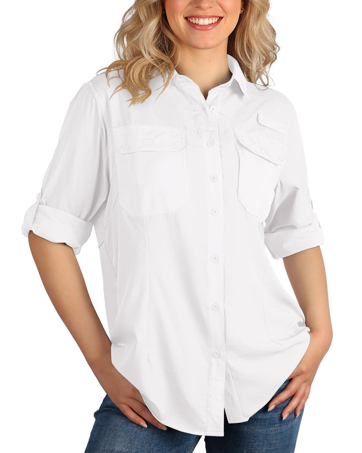 33,000ft Hemdbluse Damen UPF50 UV Schutz Hemd Schnelltrocknende Button-Down Shirts Atmungsaktive Wan
