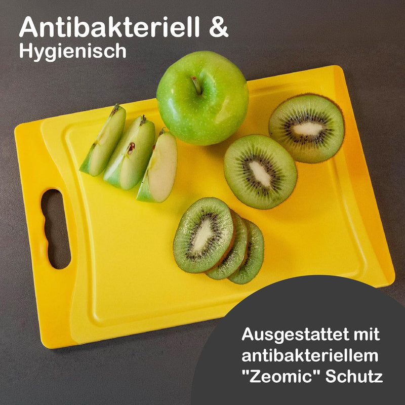 MaxxGoods Kunststoff Schneidebrett Set 6-tlg. - 28,5 x 19,5 cm - antibakteriell - spülmaschinenfest