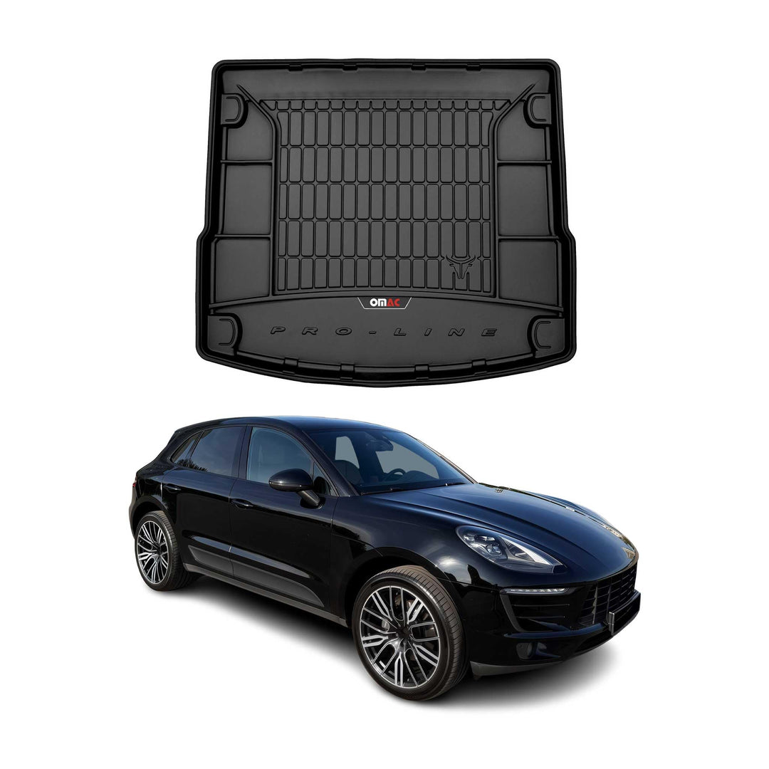 OMAC Gummi Kofferraumwanne kompatibel mit Porsche Macan 2014-2018 TPE Laderaumwanne Schwarz