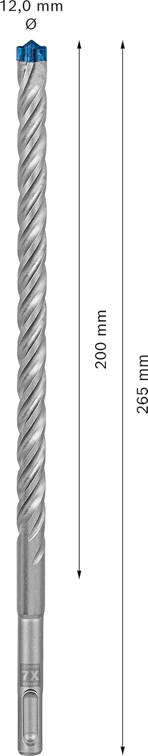 Bosch Professional 30x Expert SDS plus-7X Hammerbohrer (für Stahlbeton, Ø 12,00x265 mm, Zubehör Bohr