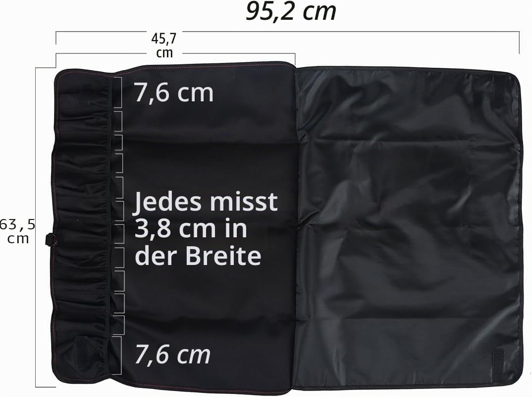 Tosnail Chef Messer Roll Tasche, Heavy Duty Messer Tasche mit 21 Slots & 1 grosse Reissverschlusstas