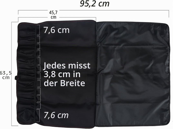 Tosnail Chef Messer Roll Tasche, Heavy Duty Messer Tasche mit 21 Slots & 1 grosse Reissverschlusstas