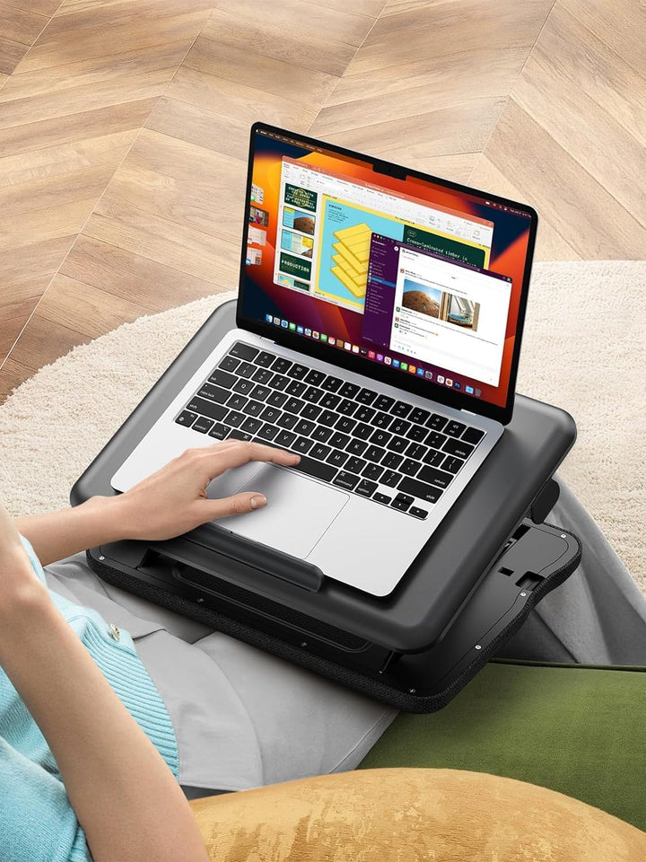 Laptopunterlage mit Höhenverstellbar, SAIJI laptopkissen für Laptop bis 17 Zoll, Tablet und Telefon,