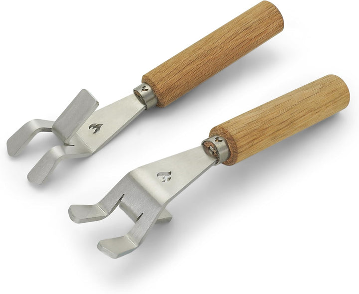 Universal-Griffe | Grillrostheber aus Edelstahl | abnehmbar - robust für alle Grillroste (Stäbe von