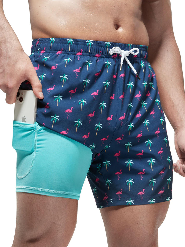 Arcweg Badehose für Herren Badeshorts mit Kompression Liner 2 in 1 Schnelltrocknend Strandhose Männe
