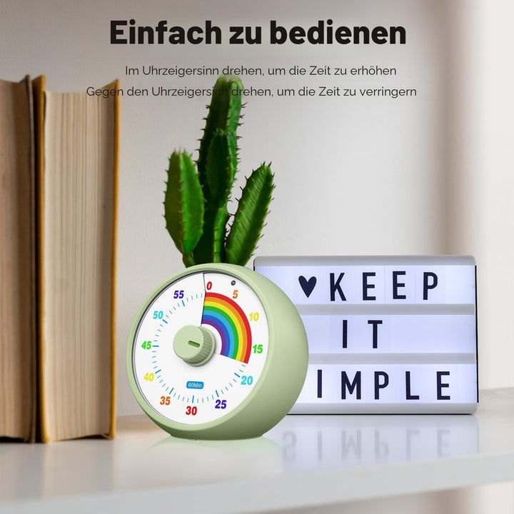 Visueller Timer für Kinder, 60-Minuten Countdown für Klassenzimmer Büro Küche, Schreibtisch Timer Ki