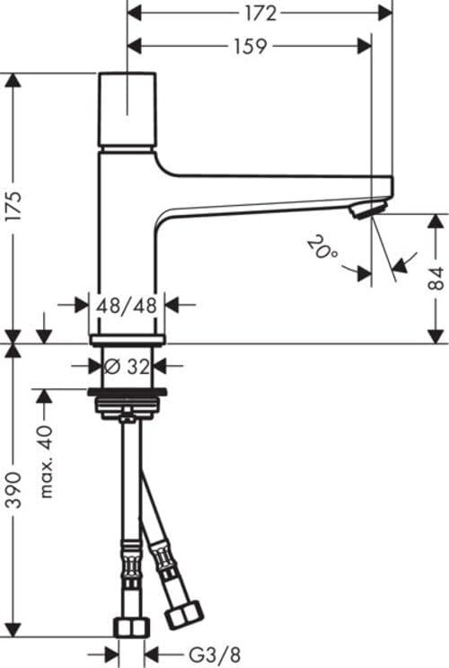 hansgrohe Wasserhahn Metropol Select (Armatur mit Auslauf Höhe 100 mm und Push-Open Ablaufgarnitur)