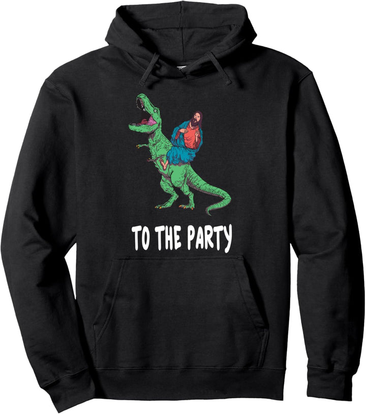 Jesus Christus Dino Festival Music Raver Party T-rex Pullover Hoodie