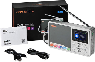 Tragbares DAB Radio,Bluetooth Radio,Küchenradio mit Kabel oder Batteriebetriebenes Radio, 2.4''Farbd