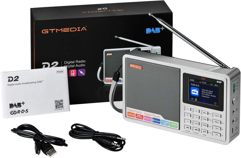 Tragbares DAB Radio,Bluetooth Radio,Küchenradio mit Kabel oder Batteriebetriebenes Radio, 2.4&