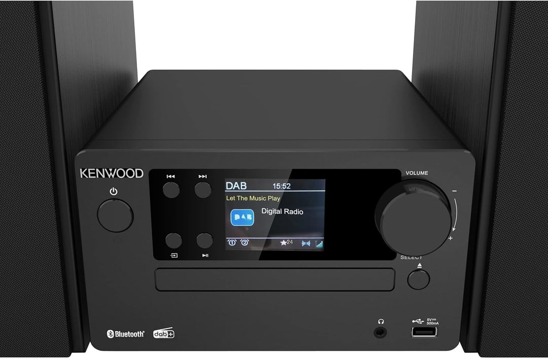 KENWOOD M-725DAB-B - Micro HiFi-System mit DAB+, CD, USB, Bluetooth und TFT-Display, Midnight Black,