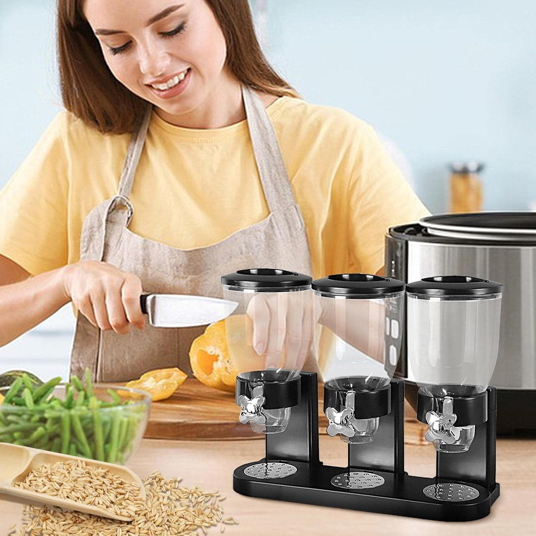 Müslispender - 2 L Müslispender Dreifach Cerealienspender Cornflakes Spender Müsli Dispenser Getreid