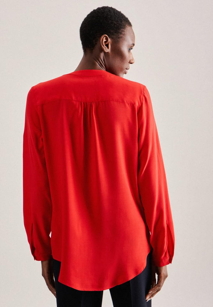 Seidensticker Damen Regular Fit Langarm Bluse 34 Rot, 34 Rot