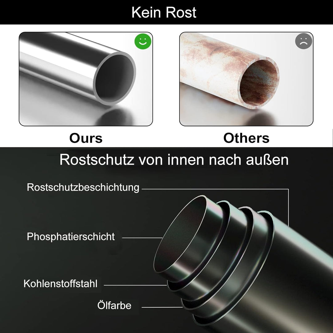 Oxdigi Teleskopstange ohne Bohren Duschvorhangstange 161-211 cm Edelstahl Ausziehbar Gardinenstange