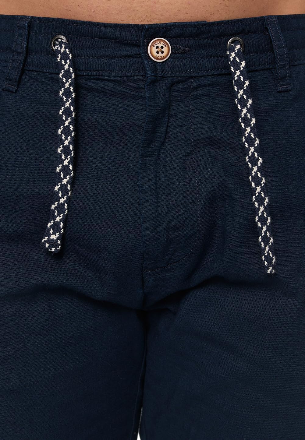 Indicode Herren Venedig Stoffhose aus Leinen &amp; Baumwolle | Leinenhose Freizeithose Männer XL Navy, X