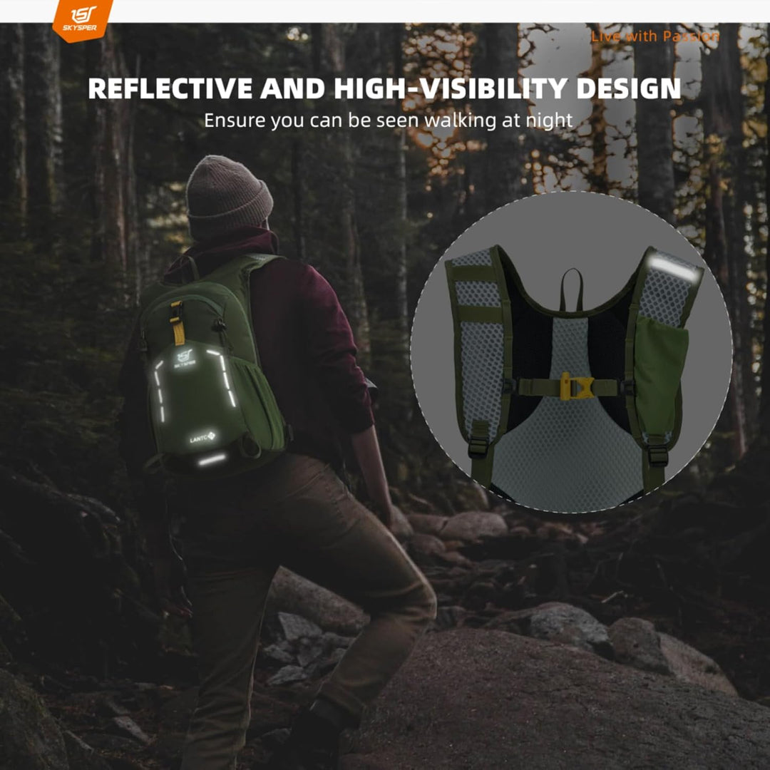 SKYSPER Wanderrucksack 15L Rucksack Herren Klein Tagesrucksack Leichter Trekkingrucksack für Wandern