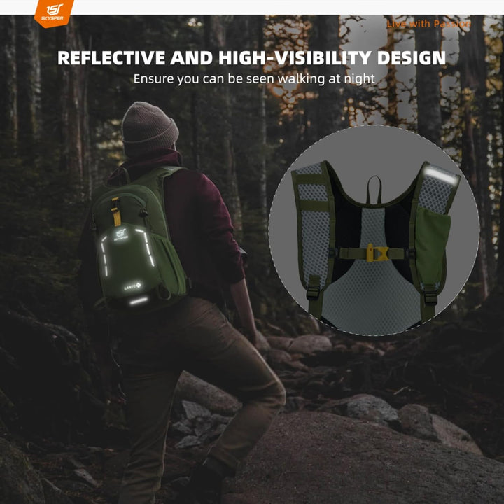 SKYSPER Wanderrucksack 15L Rucksack Herren Klein Tagesrucksack Leichter Trekkingrucksack für Wandern