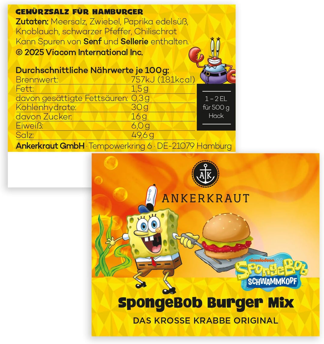 Ankerkraut x Spongebob Geschenk-Box, mit Pineapple Curry und Burger Mix, Spongebob-Edition, Nickelod
