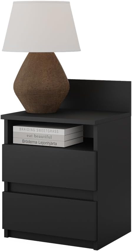 Vicco Nachttisch Monty, Schwarz, 39.6 x 59.1 cm 40 x 59 cm Einzeln Schwarz, 40 x 59 cm Einzeln Schwa