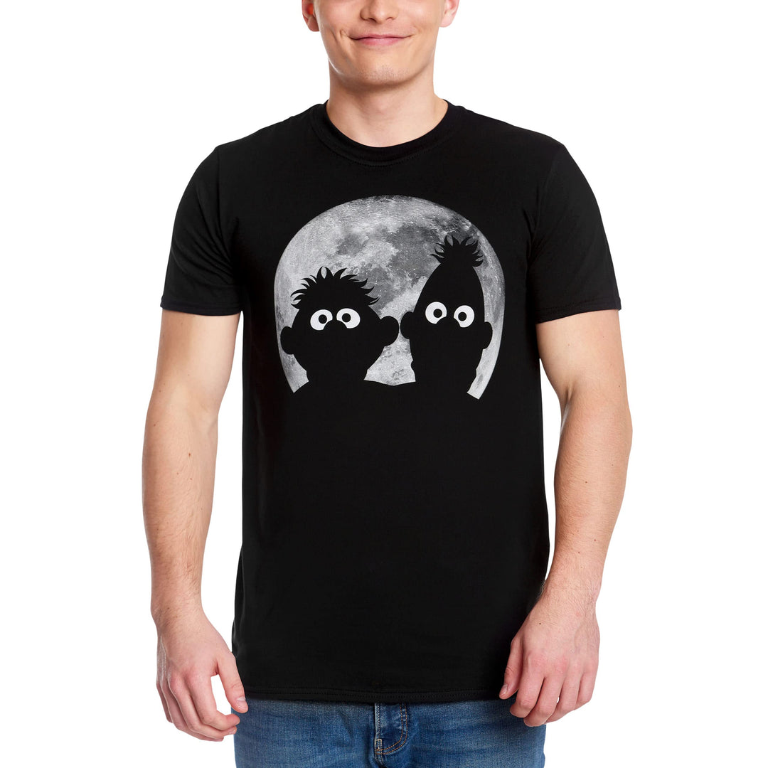 Elbenwald Sesamstrasse T-Shirt mit verschiedenen Motiven für Herren Damen Unisex Baumwolle schwarz M