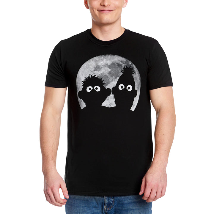 Elbenwald Sesamstrasse T-Shirt mit verschiedenen Motiven für Herren Damen Unisex Baumwolle schwarz M