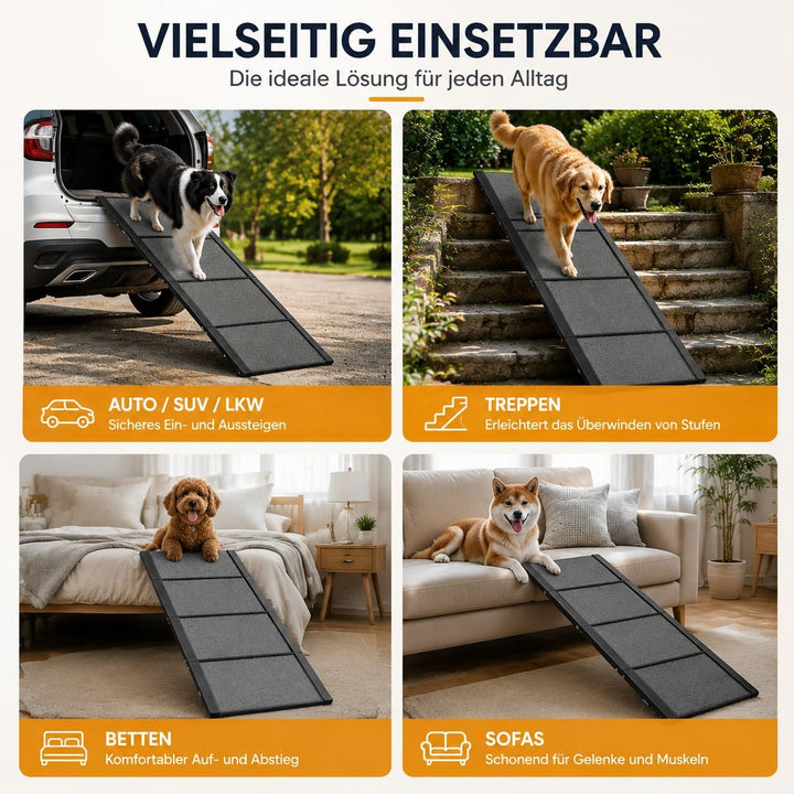 Hunderampe Auto Klappbar, Hundetreppe Auto Hunde Bis 115kg Einstiegshilfe Hundetreppe, Hundetreppe A