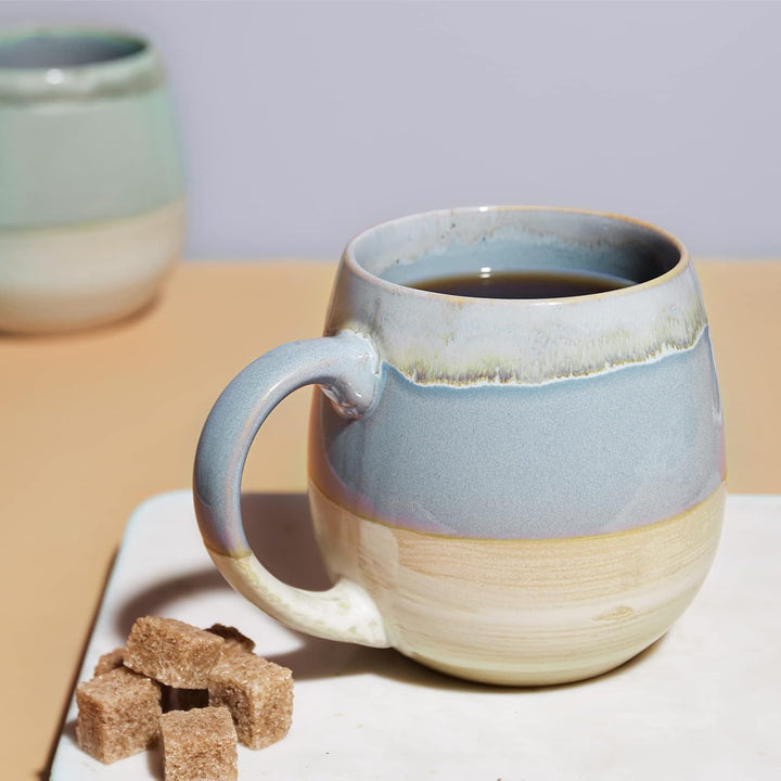 LIFVER - 2 x 620 ml - Kaffeetassen Set/Becher - Moderne Keramik Tasse - Kaffeetasse gross - Kiln Gla