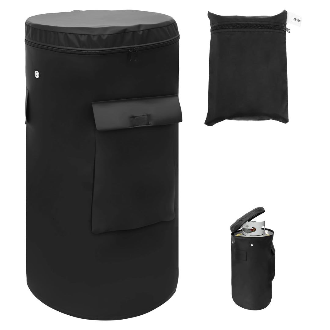 Abdeckhaube für Gasflasche 11 kg Gasflaschenhülle 33x66cm 600D Oxford Gasflaschen Schutzhülle mit Zu