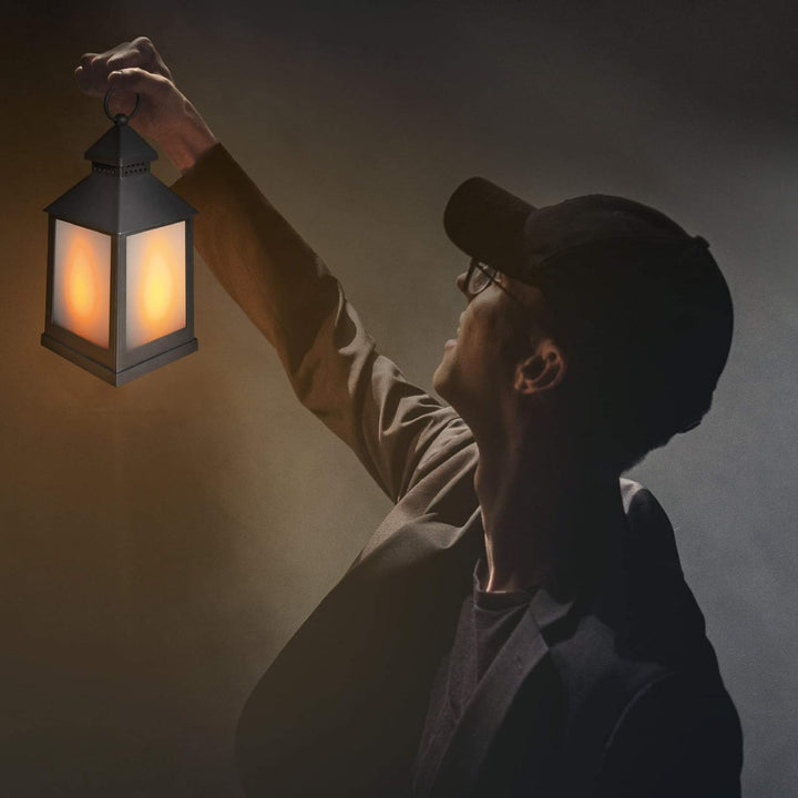 Eaxus® 4er Set LED Laterne für Draussen - Notfallleuchte Blackout. Windlicht mit Flammeneffekt Kerze