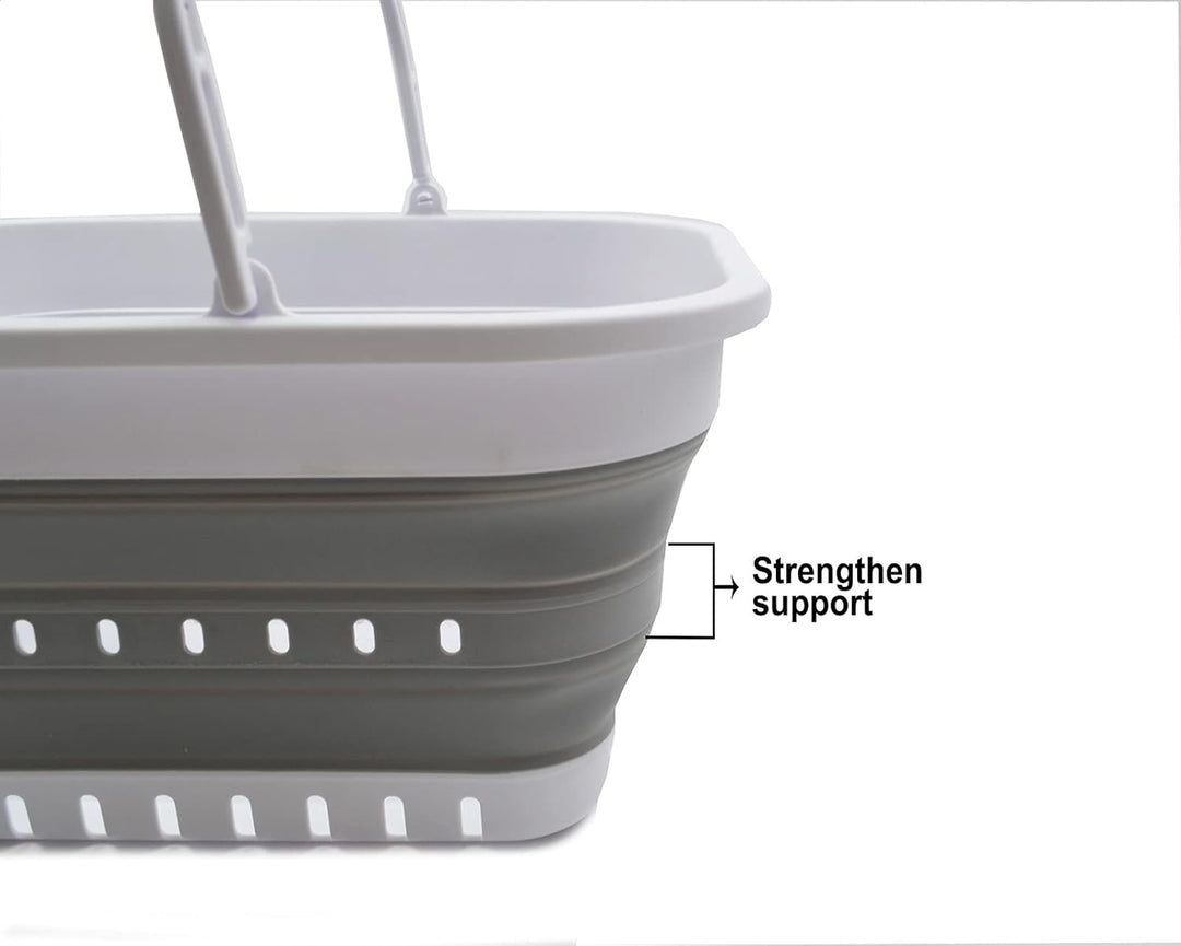 SAMMART 9.2L & 19L Faltbare Wanne mit Griff - Tragbarer Picknickkorb/Krater für den Aussenbereich -