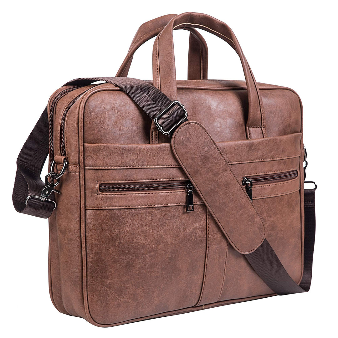 seyfocnia Laptoptasche aus Leder für Herren, 15,6 Zoll 17,3 Zoll Messenger, Aktentasche, Business-Ta