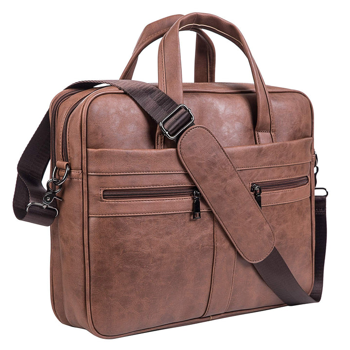 seyfocnia Laptoptasche aus Leder für Herren, 15,6 Zoll 17,3 Zoll Messenger, Aktentasche, Business-Ta