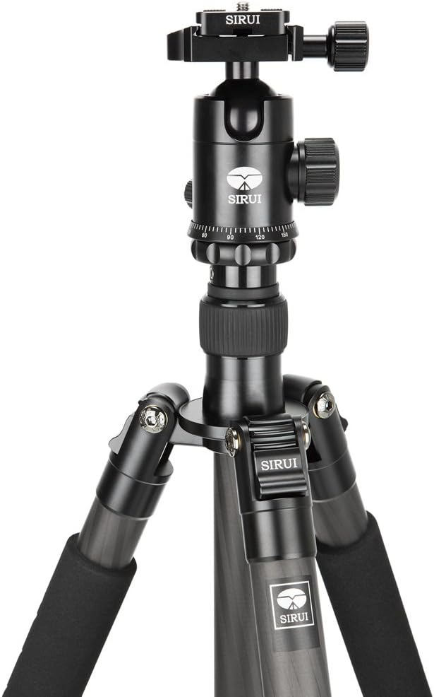 SIRUI ET-2204/E-20 Easy Traveler Dreibeinstativ mit E-20 Kopf (Carbon, Höhe: 144 cm, Gewicht: 1, 37k