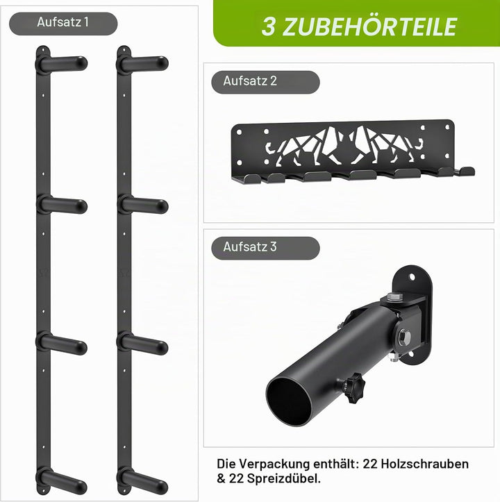 Kipika Gym Organizer-Set – Hantelscheiben-Aufbewahrungsregal (2 Stück), Langhantel-Aufbewahrungsrega