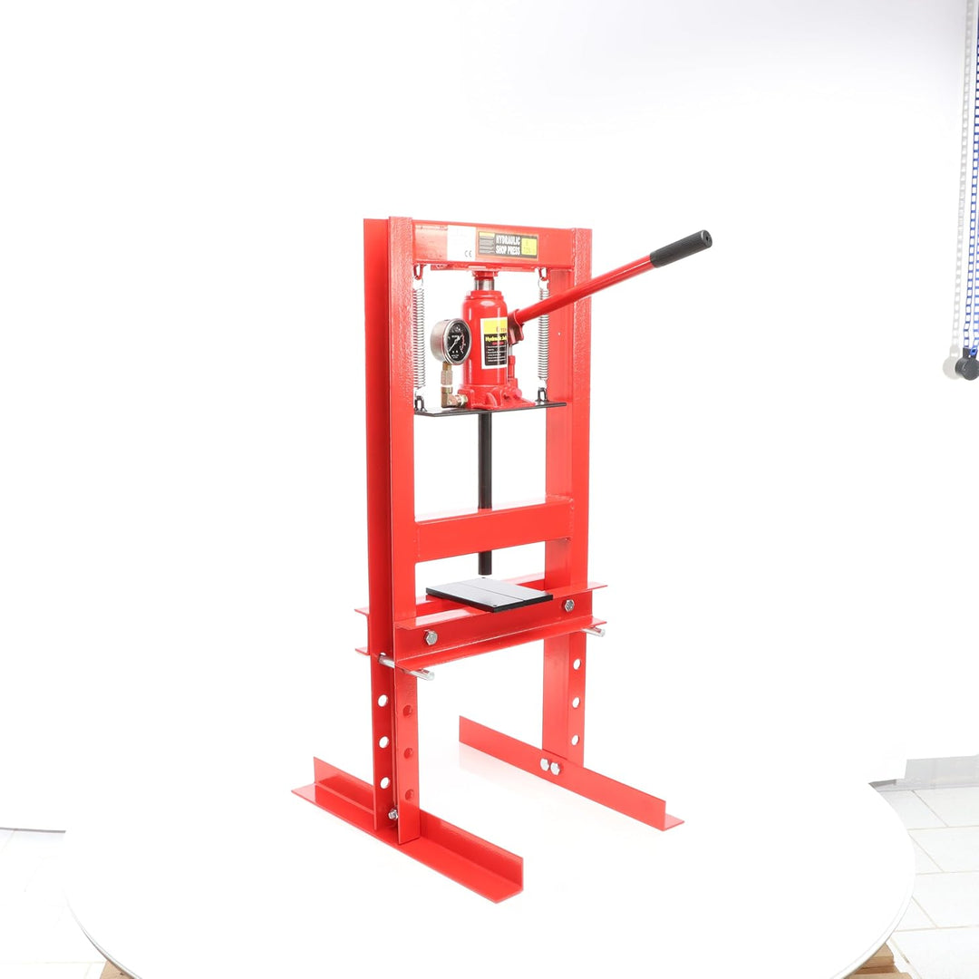 Wiltec 6T Profi Werkstattpresse, 300mm, Hydraulikpresse aus Stahl, Rahmenpresse mit Manometer, Lager