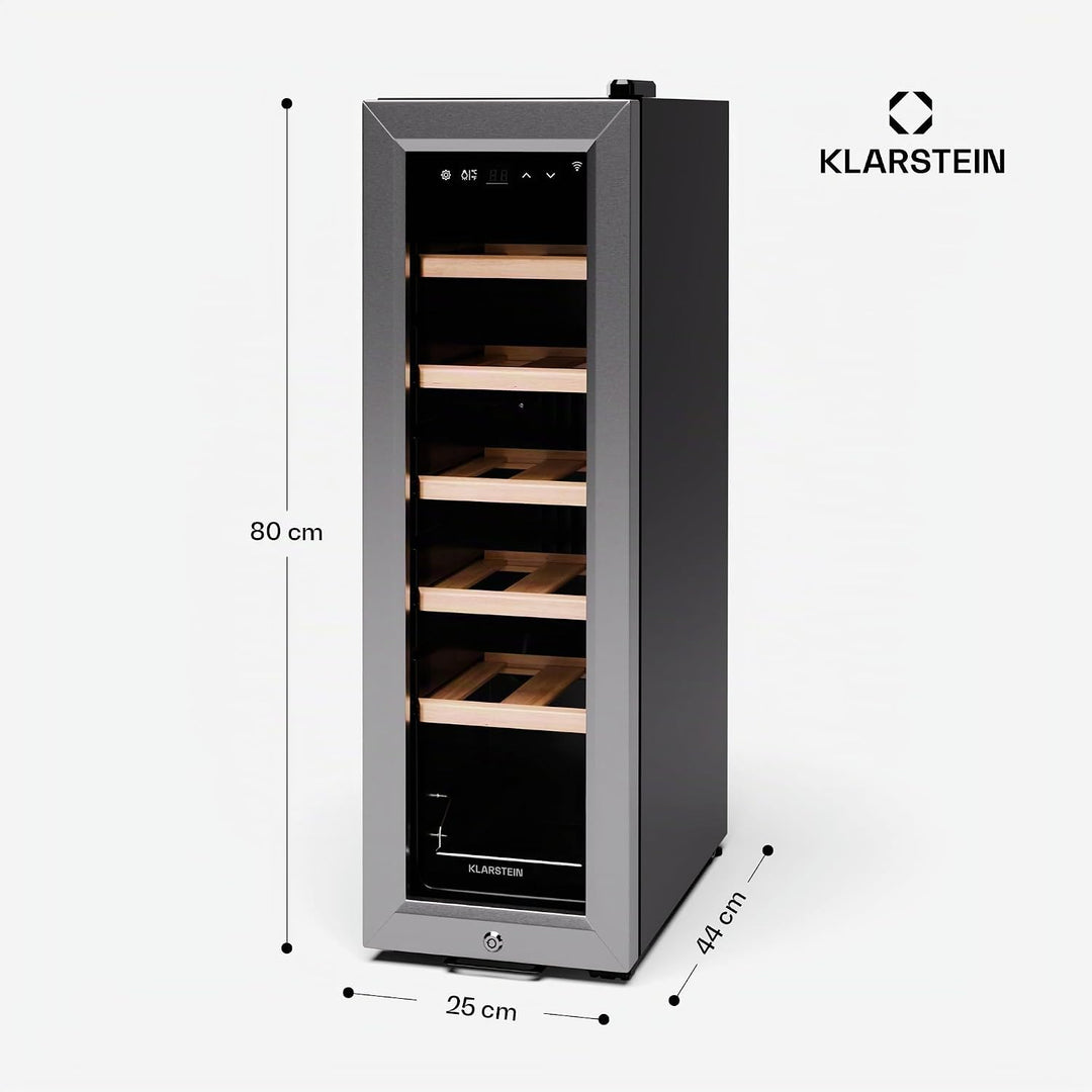 Klarstein Weinkühlschrank, 1 Zone Getränkekühlschrank, Indoor/Outdoor Kühlschrank, Freistehender Fla