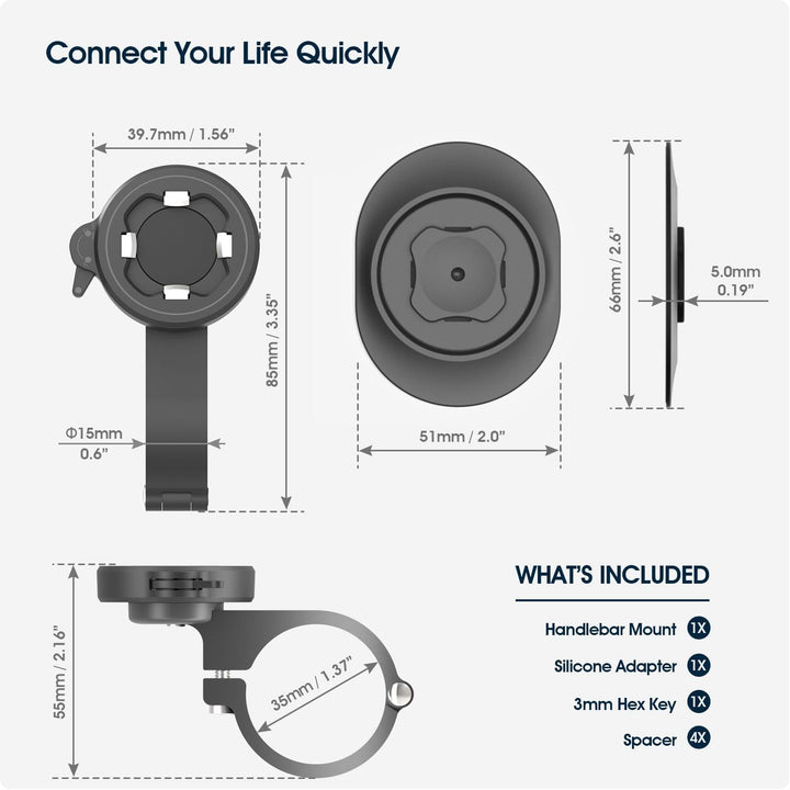 CQ Sincetop Handyhalterung Fahrrad, Motorrad Handyhalterung - Univeral Handy Fahrradhalterung, Stabi