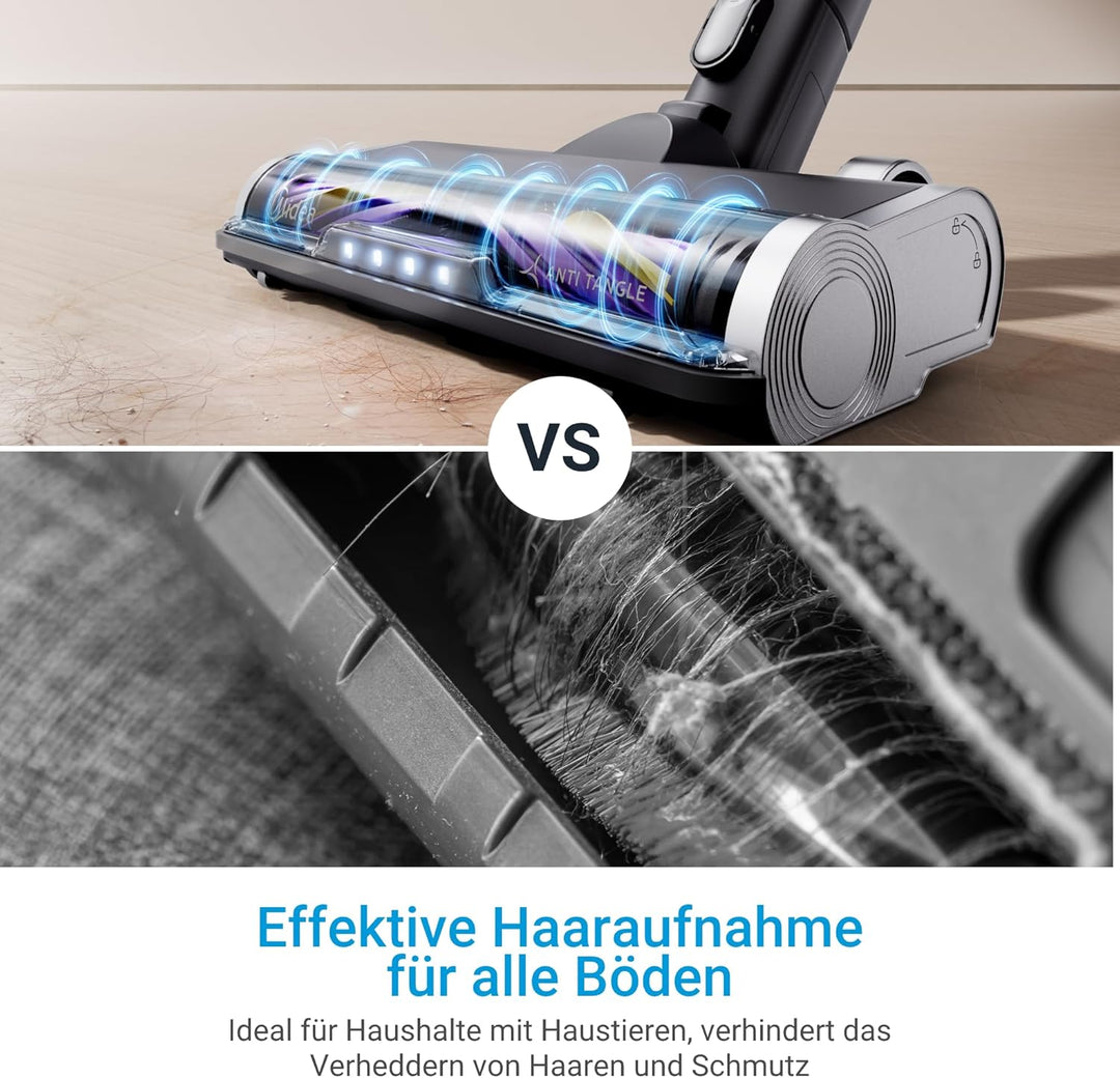Midea Akku-Staubsauger mit Absaugstation | 350W, bis zu 60 Min Laufzeit | Selbstentleerung, Anti-Tan