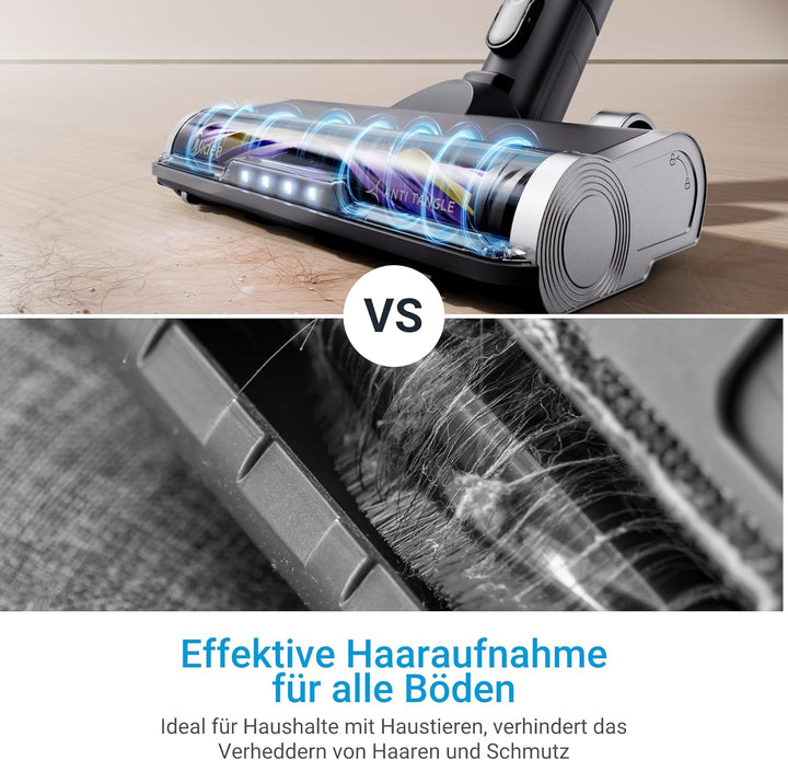 Midea Akku-Staubsauger mit Absaugstation | 350W, bis zu 60 Min Laufzeit | Selbstentleerung, Anti-Tan