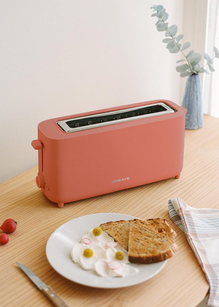 CREATE/TOAST STUDIO XL/Toaster Terrakotta / 6 Leistungsstufen, Krümelschublade, Thermostat, Auftauen