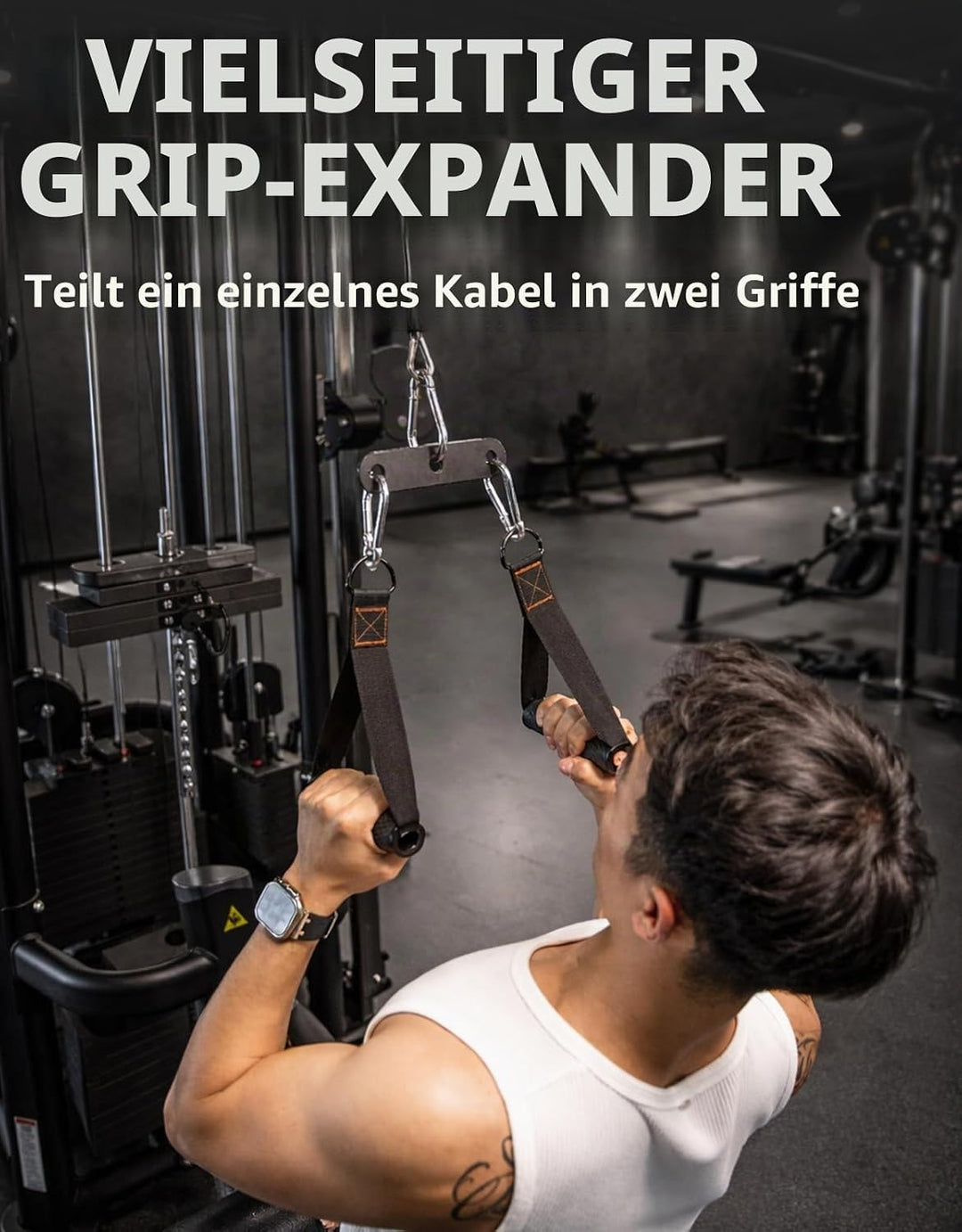 2:1 Kabeladapter, verstellbare LAT-Pulldown-Stange, Aufsätze für Kabelzugmaschinen – 15 cm