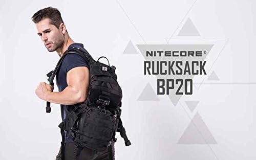 Nitecore Rucksack BP20 - Belüfteter Rücken - Militär-Spezifikationen - MOLLE System - Schwarz - 20L