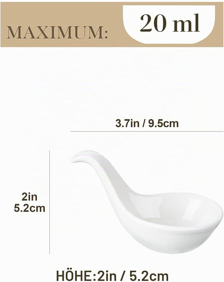 MALACASA, Serie Ramekin.Dish, 6-tlg. Set MINI Porzellan Dessert Schälchen für Nuss, Snack, Vorspeise