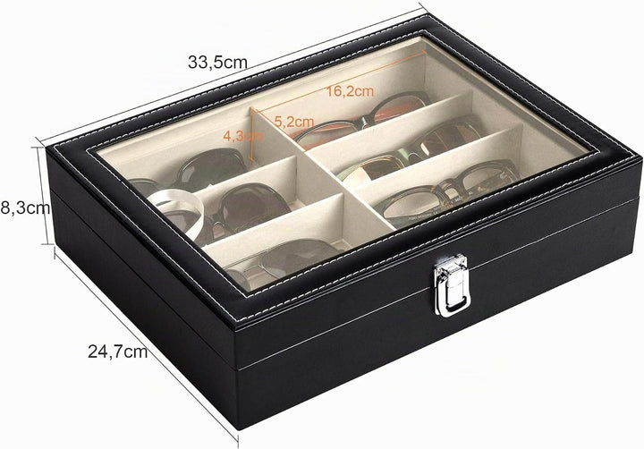 CO-Z Brillenbox Brillenaufbewahrung Brillen Aufbewahrungsbox Sonnenbrillen Case von 8 Brillen Sonnen